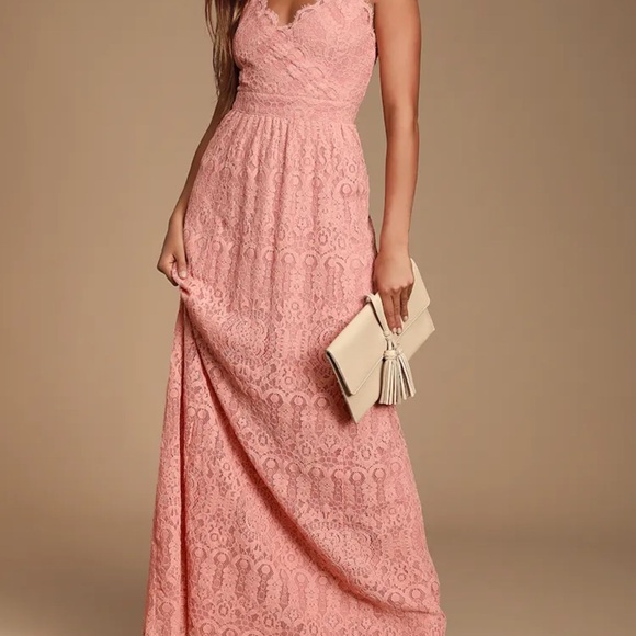 Lulus Unending Love Blush Pink Lace Maxi Dress - Picture 2 of 13